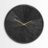 16.5" Round Large Black Modern Wall Clock - Homeroots