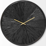 16.5" Round Large Black Modern Wall Clock - Homeroots