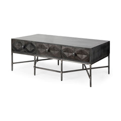 Rectangular Solid Wood Coffee Table W 3 Drawers - Homeroots