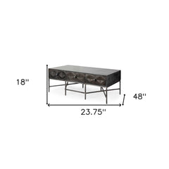Rectangular Solid Wood Coffee Table W 3 Drawers - Homeroots