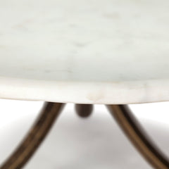 36" Gold And Brown Round Coffee Table - Homeroots