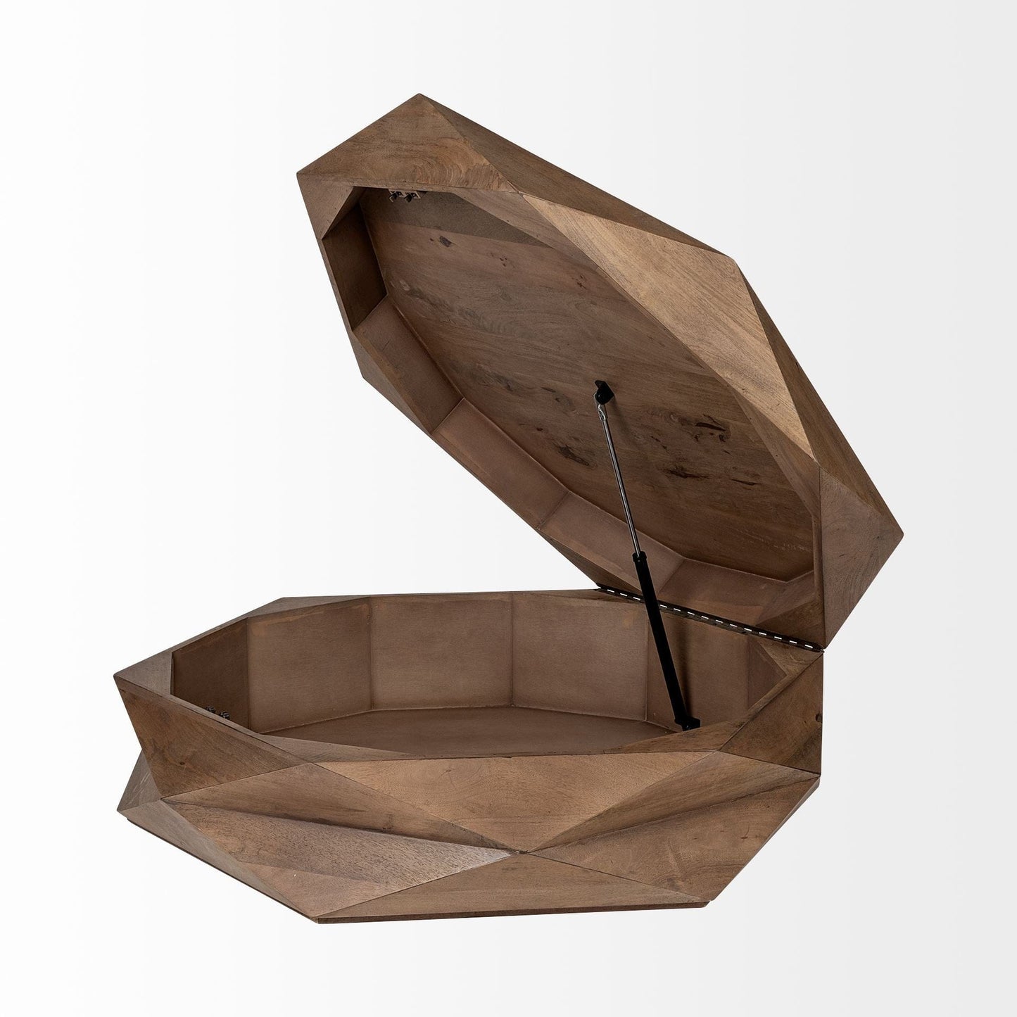48" Brown Solid And Manufactured Wood Hexagon Coffee Table - Homeroots - Flyclothing LLC