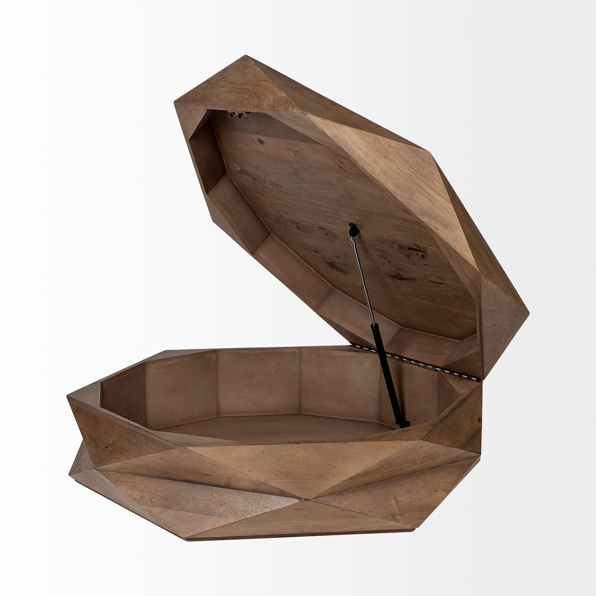 48" Brown Solid And Manufactured Wood Hexagon Coffee Table - Homeroots - Flyclothing LLC