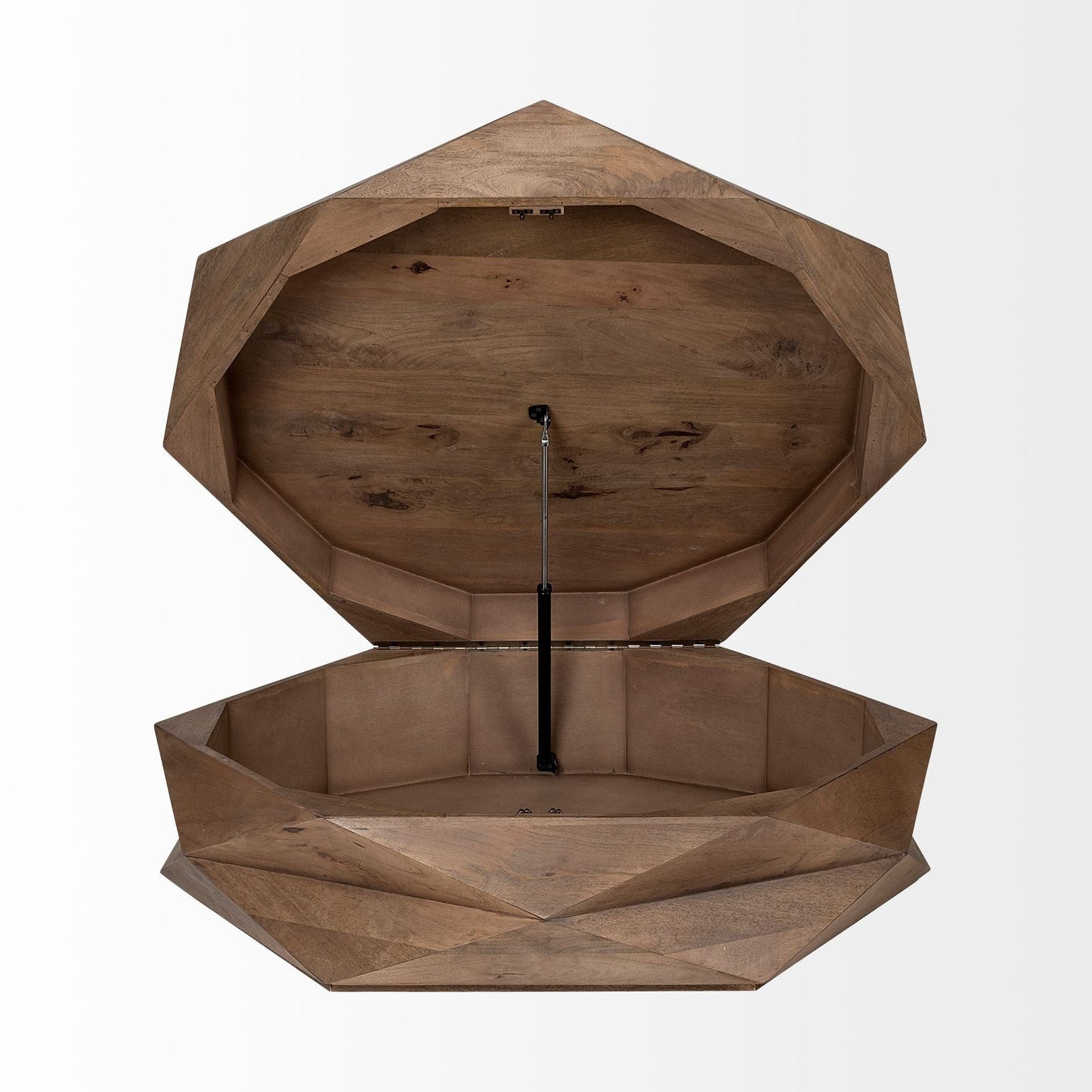 48" Brown Solid And Manufactured Wood Hexagon Coffee Table - Homeroots - Flyclothing LLC