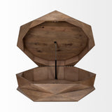 48" Brown Solid And Manufactured Wood Hexagon Coffee Table - Homeroots