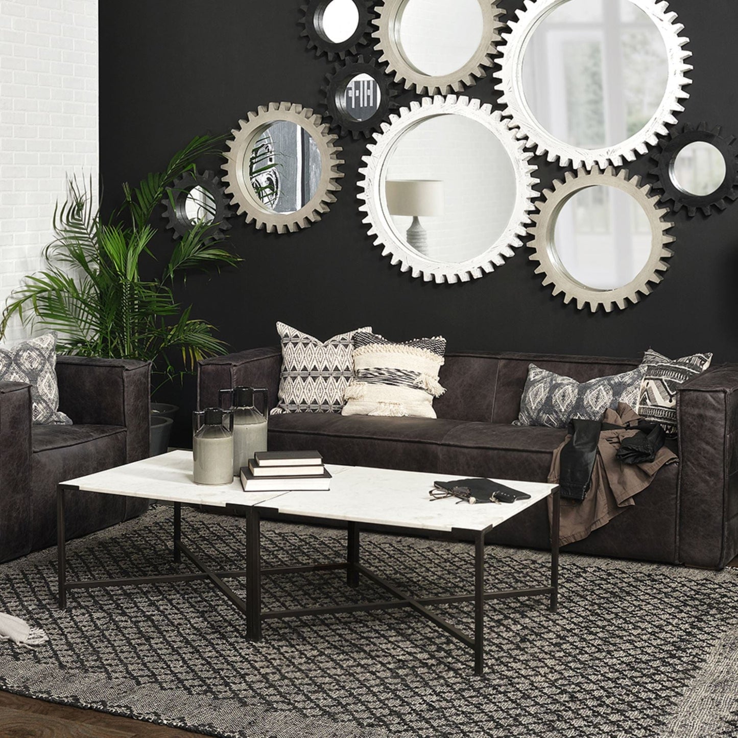 30" Brown And Black Solid And Manufactured Wood And Metal Square Coffee Table - Homeroots - Flyclothing LLC