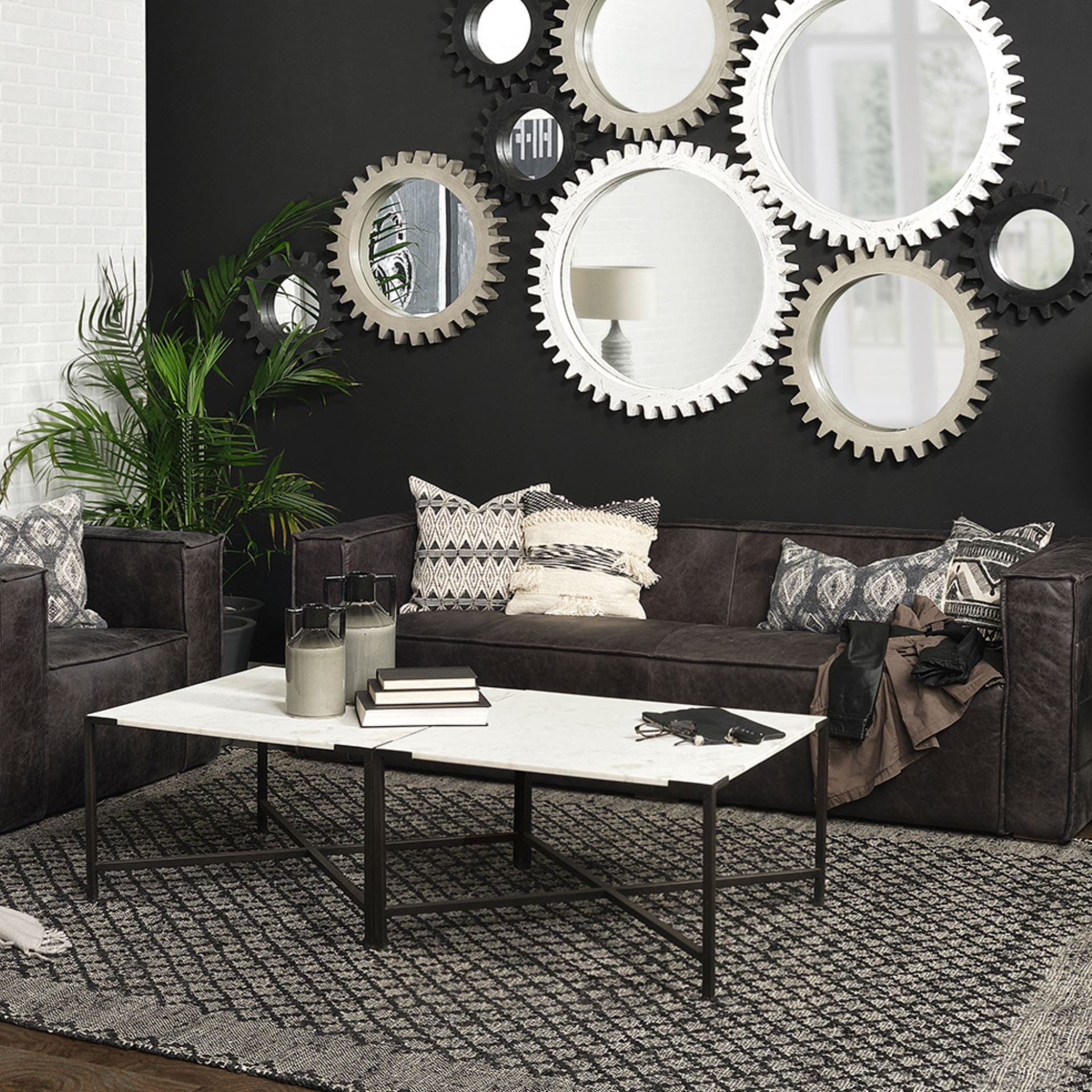 30" Brown And Black Solid And Manufactured Wood And Metal Square Coffee Table - Homeroots - Flyclothing LLC