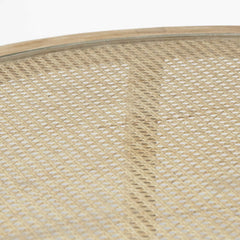 S2 41.5" Round Woven Cane Glass Top And Solid Wood Coffee Tables - Homeroots
