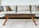 60" Brown Reclaimed Wood Distressed Coffee Table - Homeroots