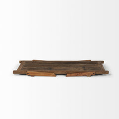 60" Brown Reclaimed Wood Distressed Coffee Table - Homeroots