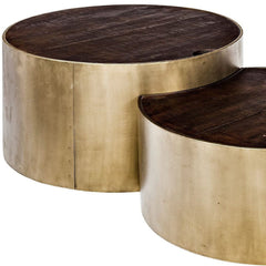 S2 39.5" & 31.25" Round Wood Nesting Coffee Tables - Homeroots