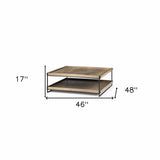 46" Natural And Black Rectangular Coffee Table With Shelf - Homeroots - Flyclothing LLC