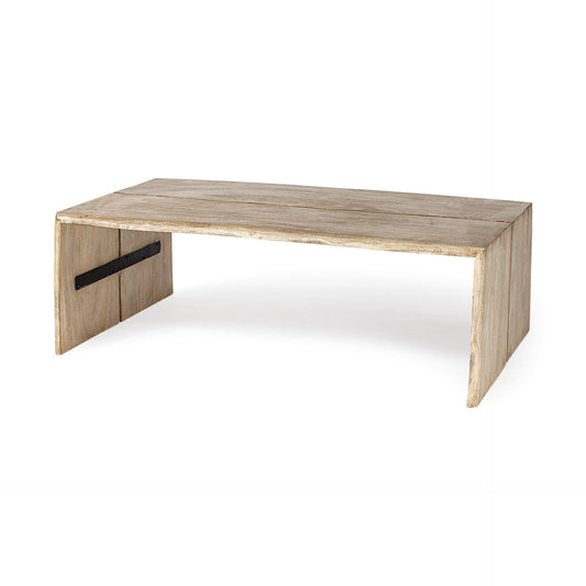 Rectangular Solid Wood Top And Base Coffee Table - Homeroots