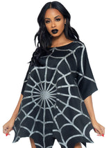 Gothic Glitter Spider Web Costume Poncho