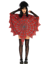 Gothic Glitter Spider Web Costume Poncho