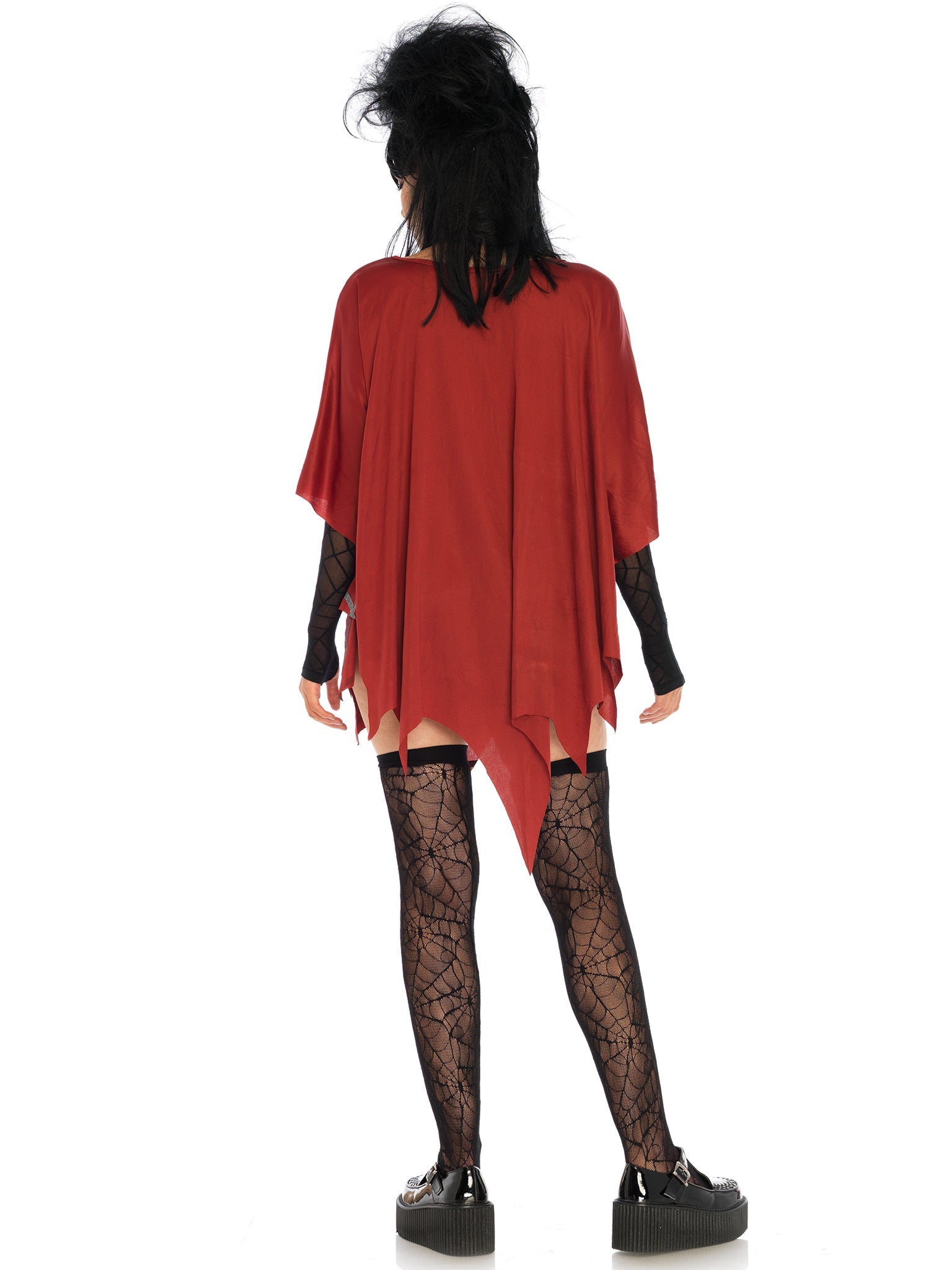Gothic Glitter Spider Web Costume Poncho