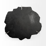 40" Black And Gold Stone And Iron Free Form Distressed Coffee Table - Homeroots