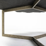 40" Black And Gold Stone And Iron Free Form Distressed Coffee Table - Homeroots - Flyclothing LLC