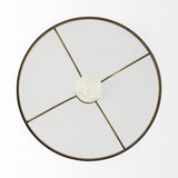 36" Clear And White and Gold Glass And Stone Round Coffee Table - Homeroots - Flyclothing LLC