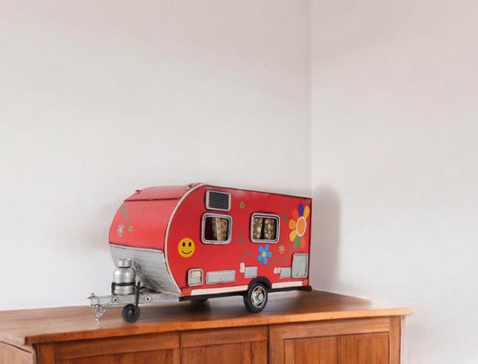 Red Camper Trailer Model Tissue Holder - Homeroots