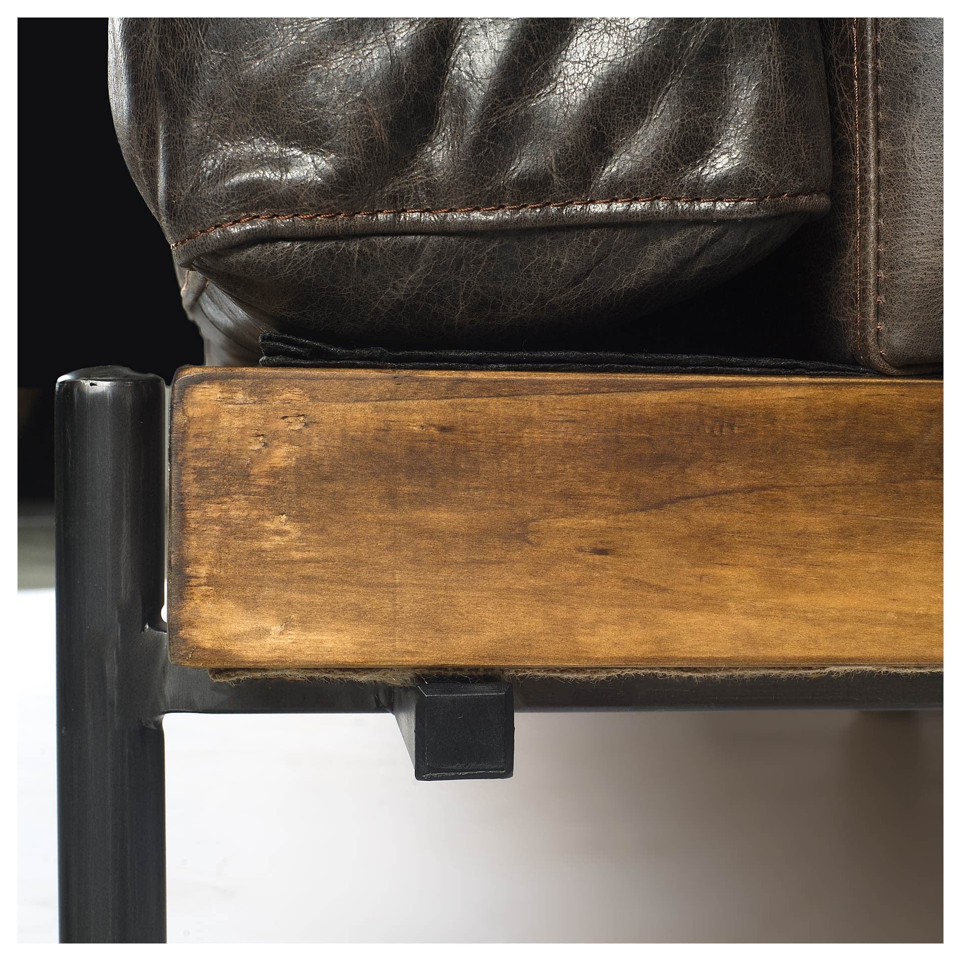 41" Black Faux Leather Distressed Club Chair - Homeroots - Flyclothing LLC