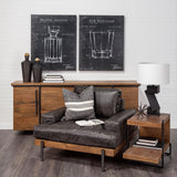 41" Black Faux Leather Distressed Club Chair - Homeroots - Flyclothing LLC