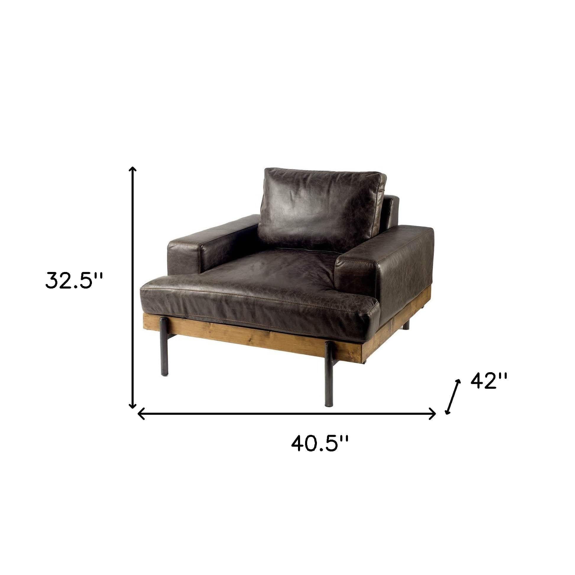 41" Black Faux Leather Distressed Club Chair - Homeroots - Flyclothing LLC