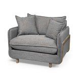 42" Gray Linen Arm Chair - Homeroots