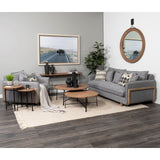 42" Gray Linen Arm Chair - Homeroots