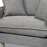 42" Gray Linen Arm Chair - Homeroots - Flyclothing LLC