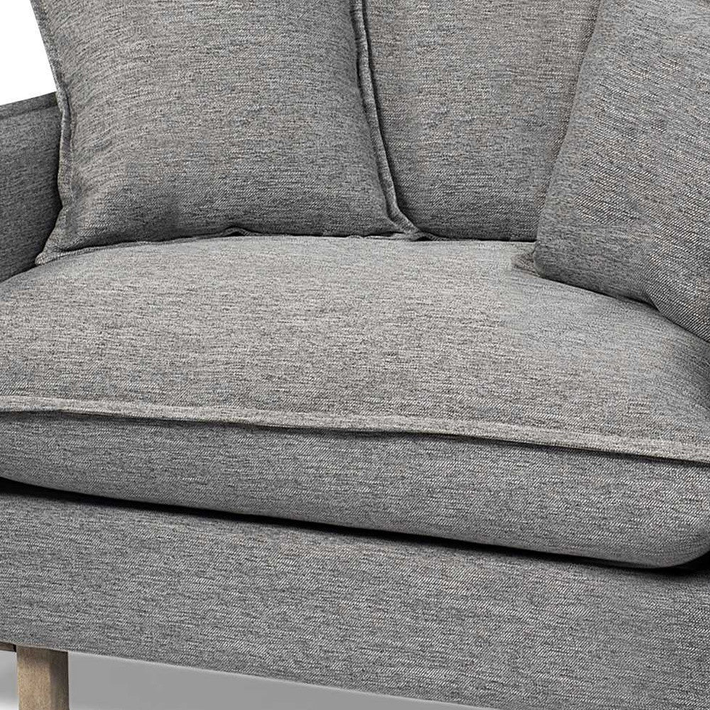 42" Gray Linen Arm Chair - Homeroots - Flyclothing LLC