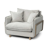 42" Gray And Wood Brown Fabric Arm Chair - Homeroots - Flyclothing LLC