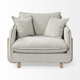 42" Gray And Wood Brown Fabric Arm Chair - Homeroots - Flyclothing LLC