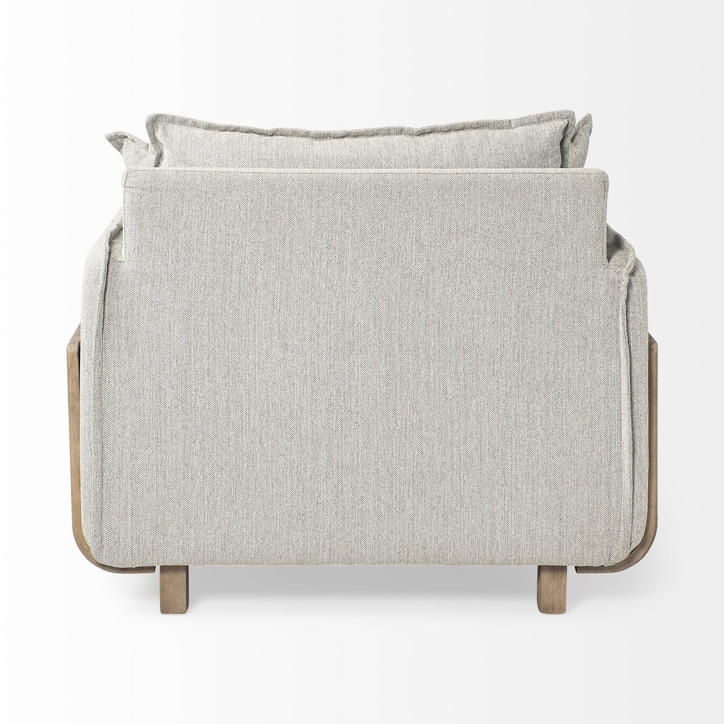 42" Gray And Wood Brown Fabric Arm Chair - Homeroots - Flyclothing LLC