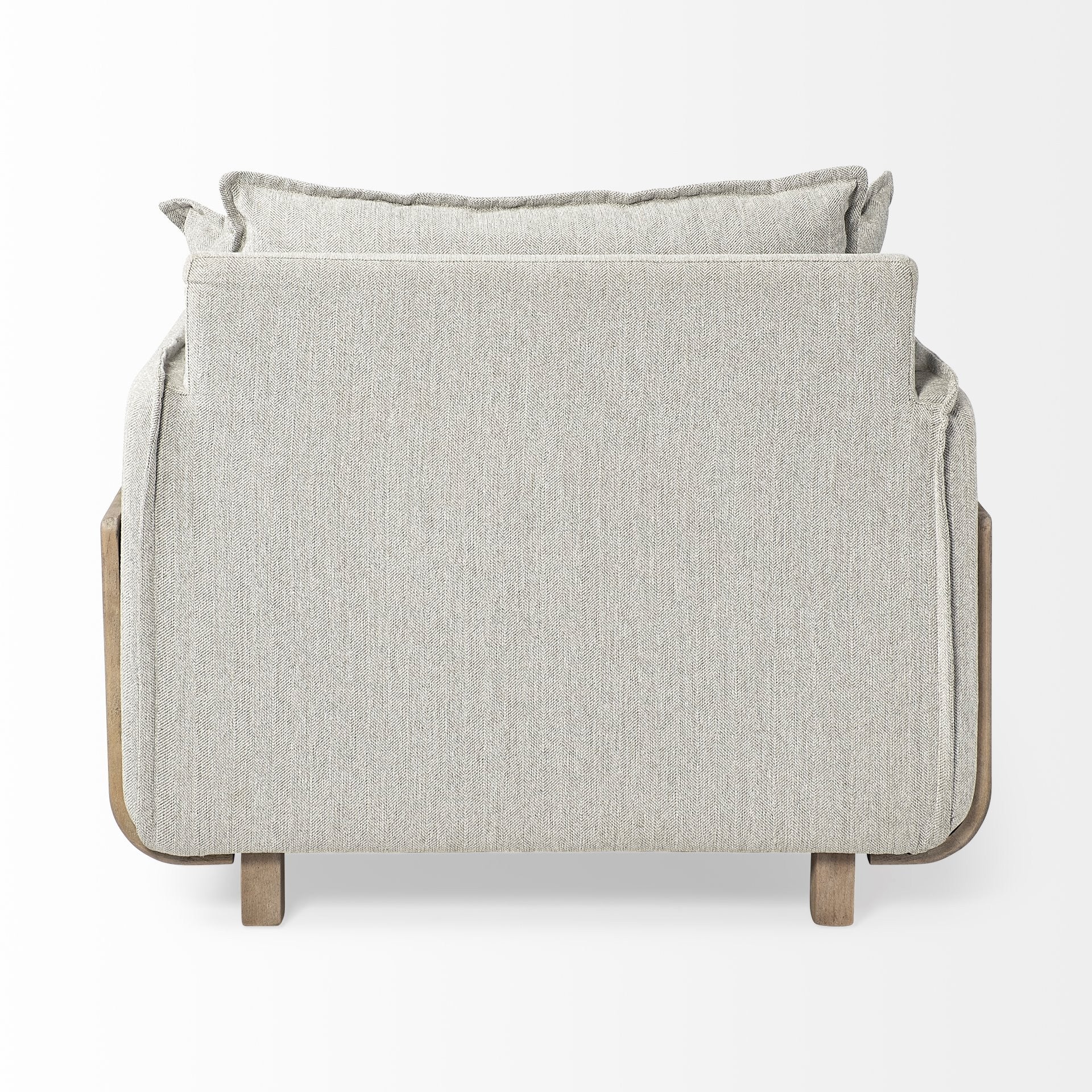 42" Gray And Wood Brown Fabric Arm Chair - Homeroots - Flyclothing LLC