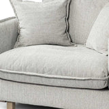 42" Gray And Wood Brown Fabric Arm Chair - Homeroots - Flyclothing LLC