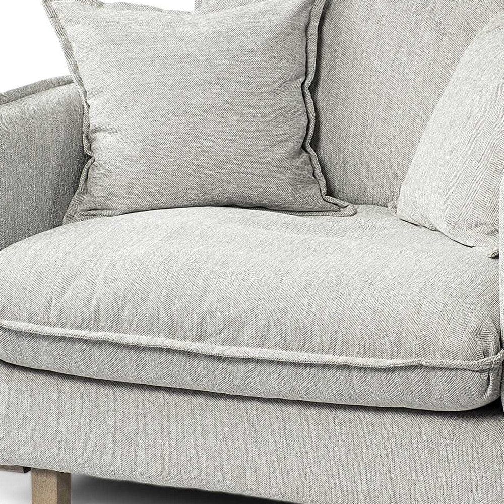 42" Gray And Wood Brown Fabric Arm Chair - Homeroots