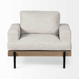 41" Cream And Black Fabric Arm Chair - Homeroots - Flyclothing LLC