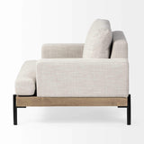 41" Cream And Black Fabric Arm Chair - Homeroots - Flyclothing LLC