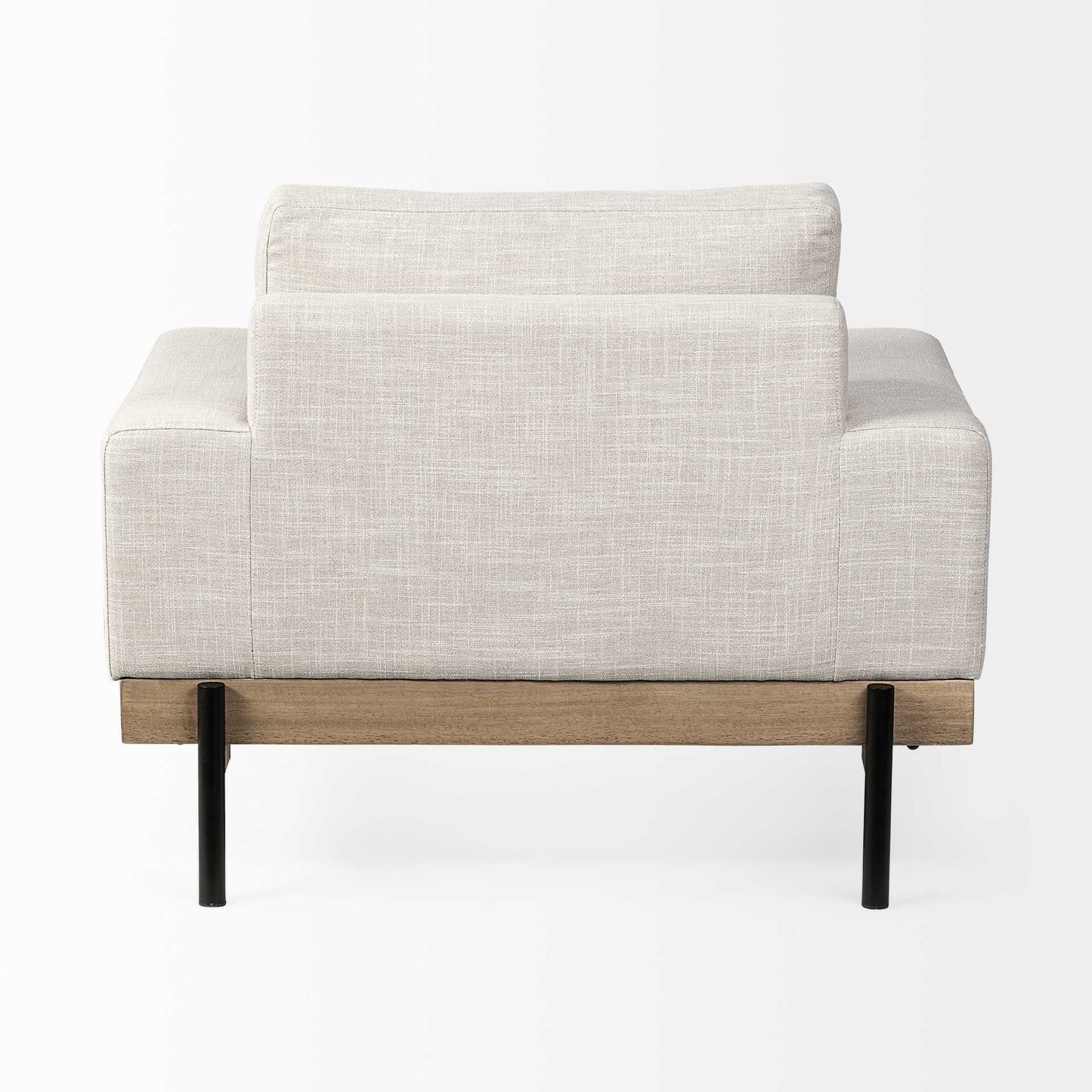 41" Cream And Black Fabric Arm Chair - Homeroots - Flyclothing LLC