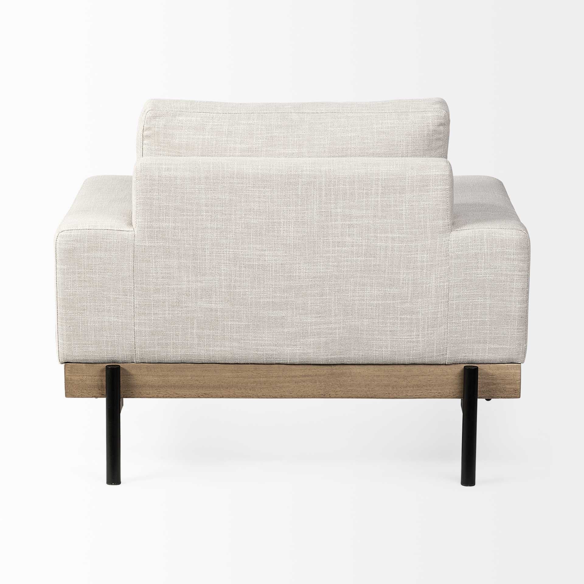 41" Cream And Black Fabric Arm Chair - Homeroots - Flyclothing LLC