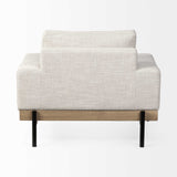 41" Cream And Black Fabric Arm Chair - Homeroots