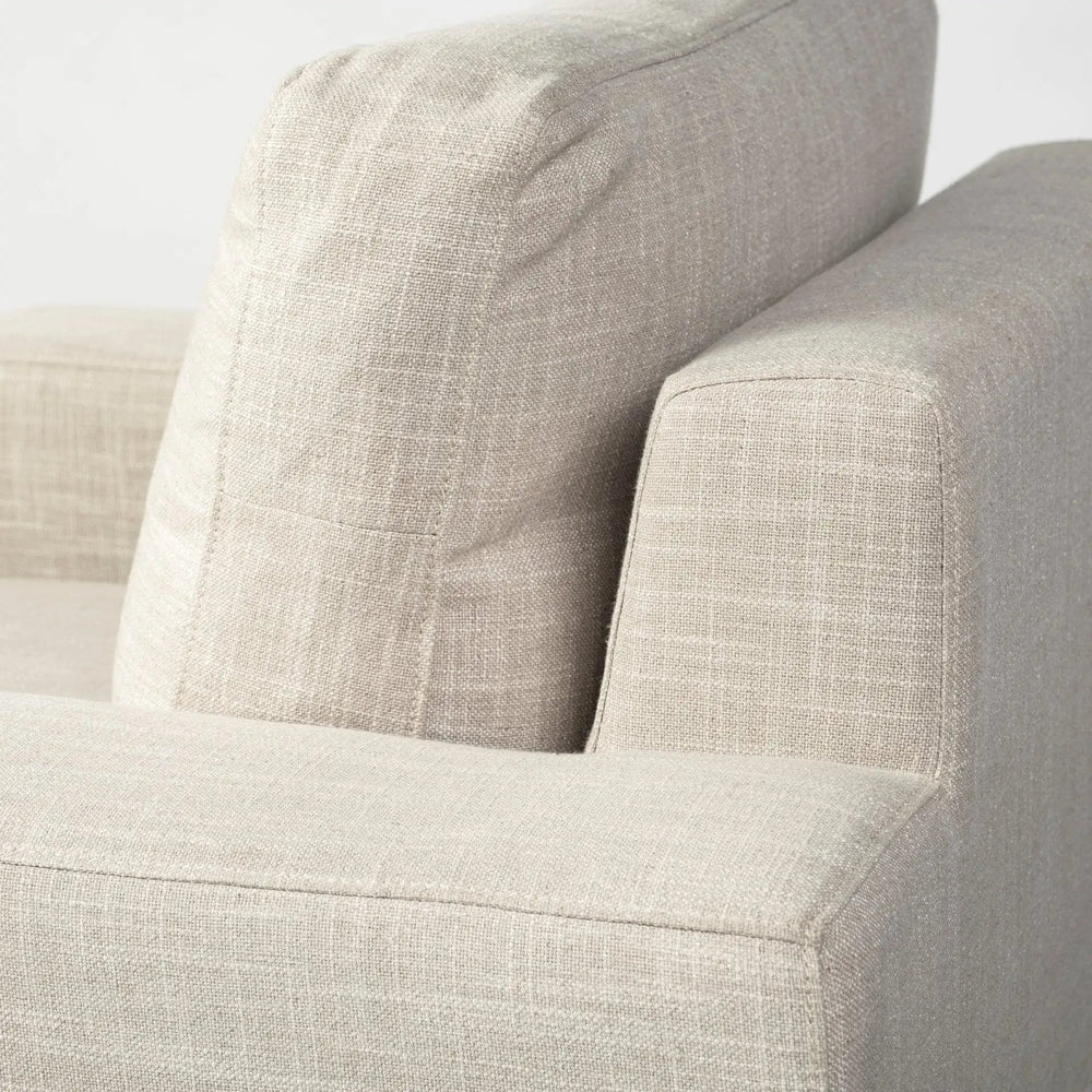 41" Cream And Black Fabric Arm Chair - Homeroots