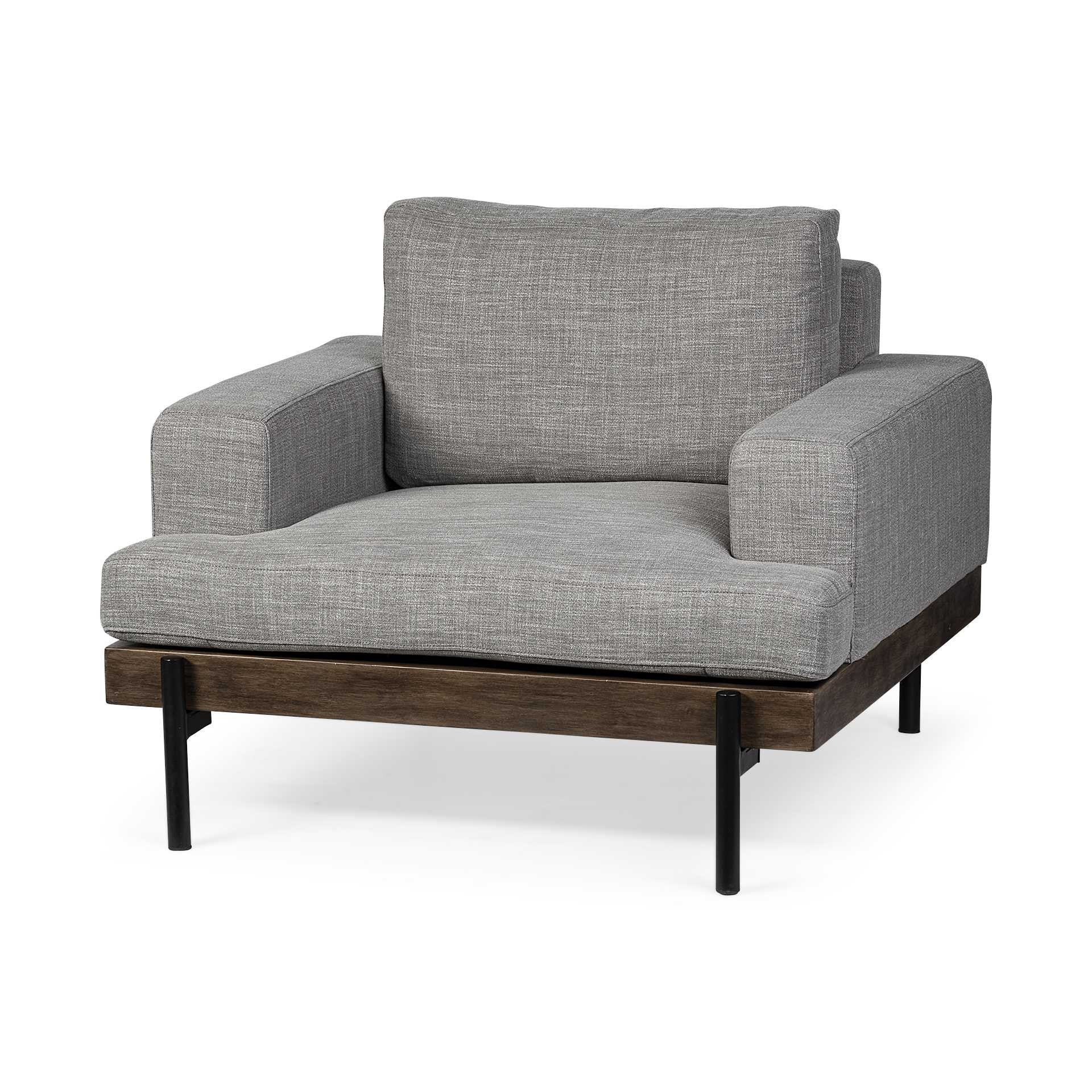 41" Gray And Black Fabric Club Chair - Homeroots - Flyclothing LLC