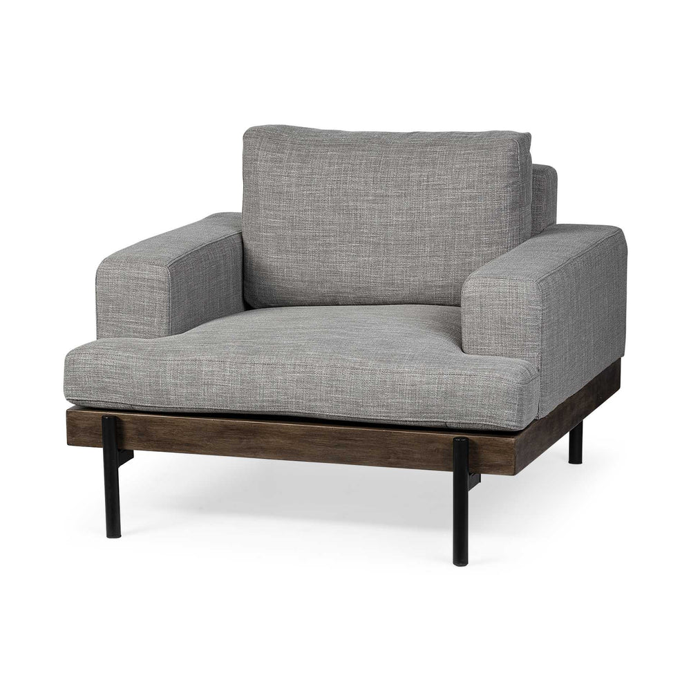 41" Gray And Black Fabric Club Chair - Homeroots