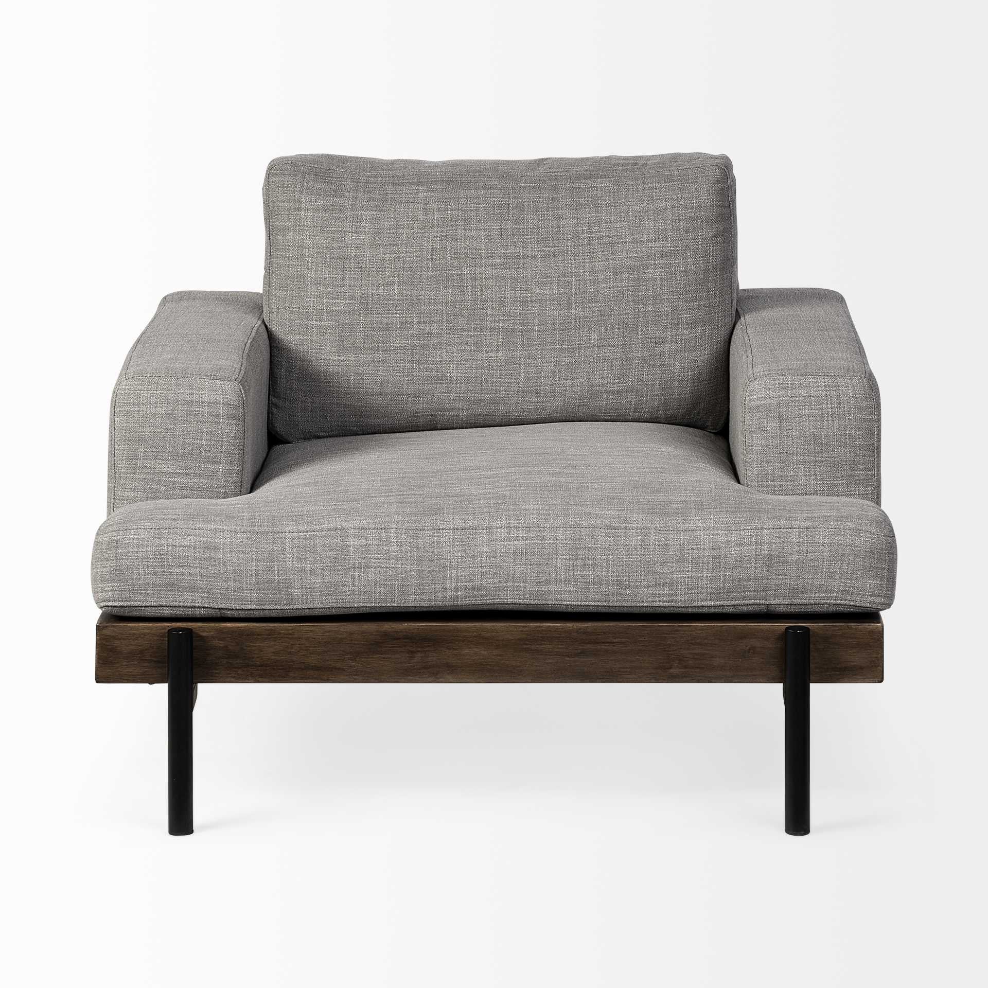 41" Gray And Black Fabric Club Chair - Homeroots - Flyclothing LLC