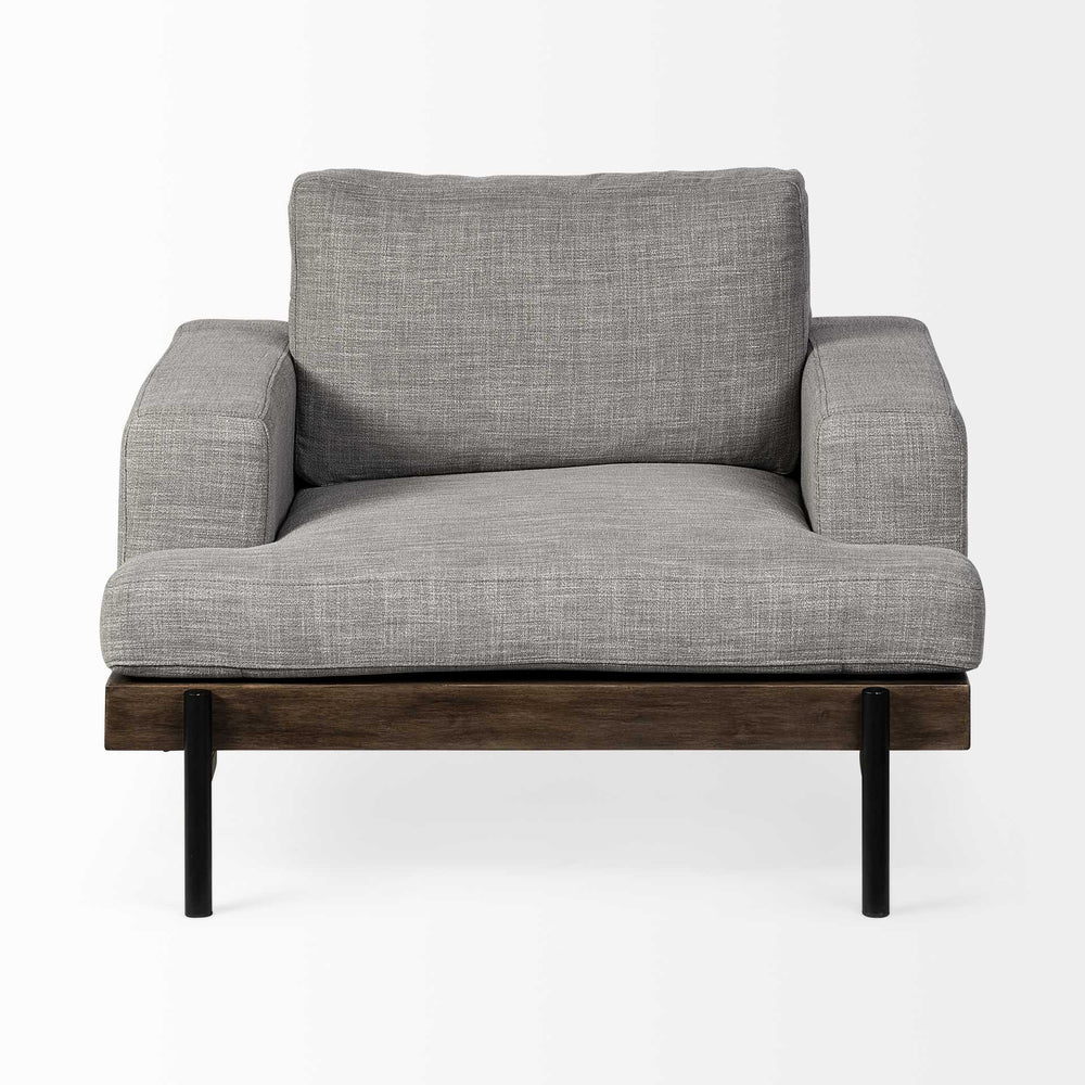 41" Gray And Black Fabric Club Chair - Homeroots