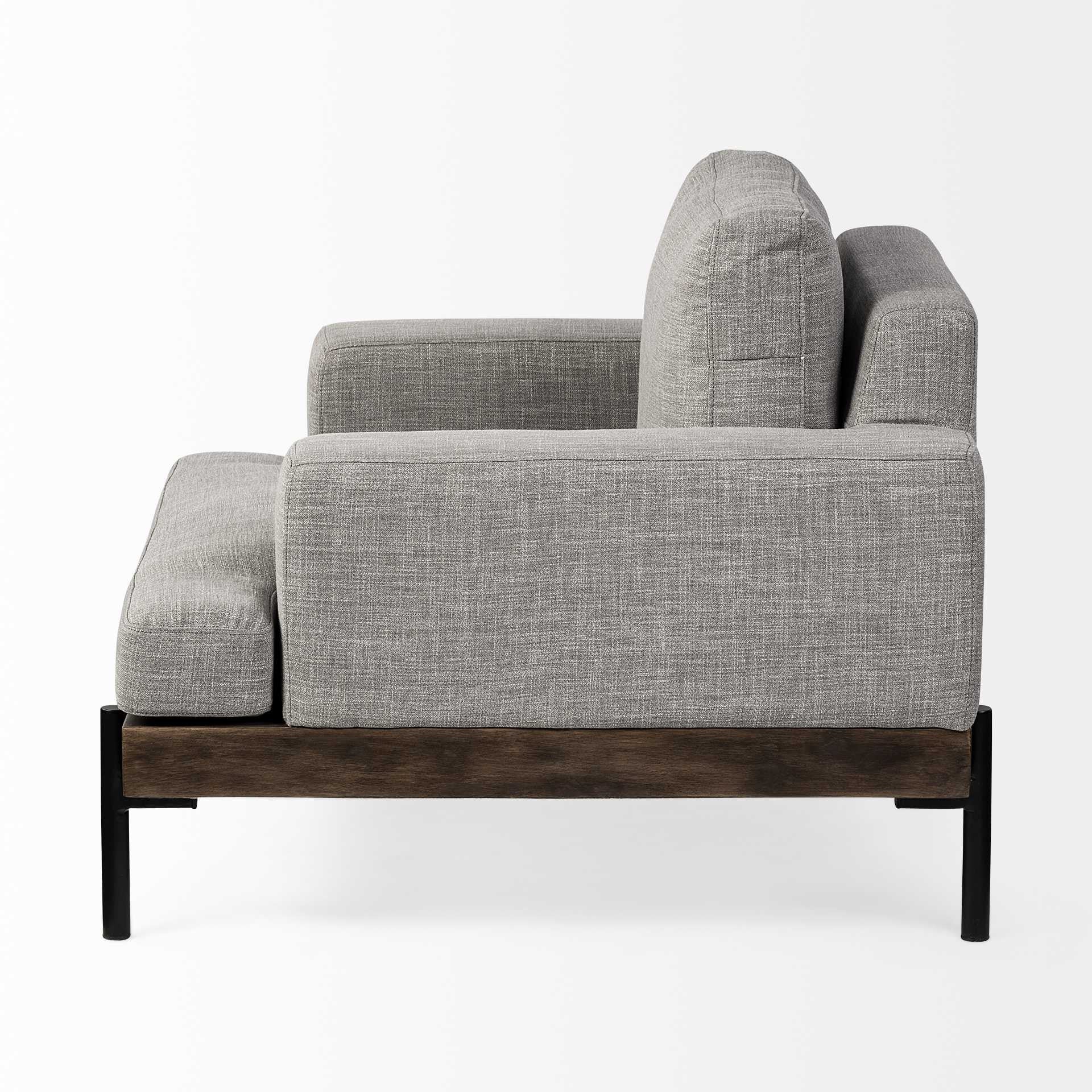 41" Gray And Black Fabric Club Chair - Homeroots - Flyclothing LLC