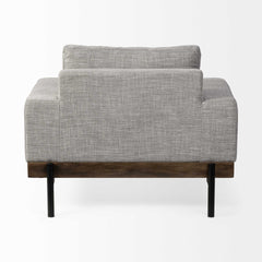 41" Gray And Black Fabric Club Chair - Homeroots