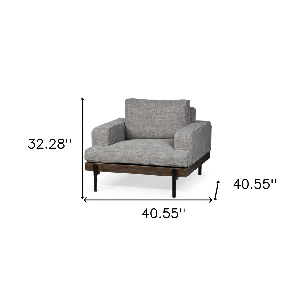 41" Gray And Black Fabric Club Chair - Homeroots